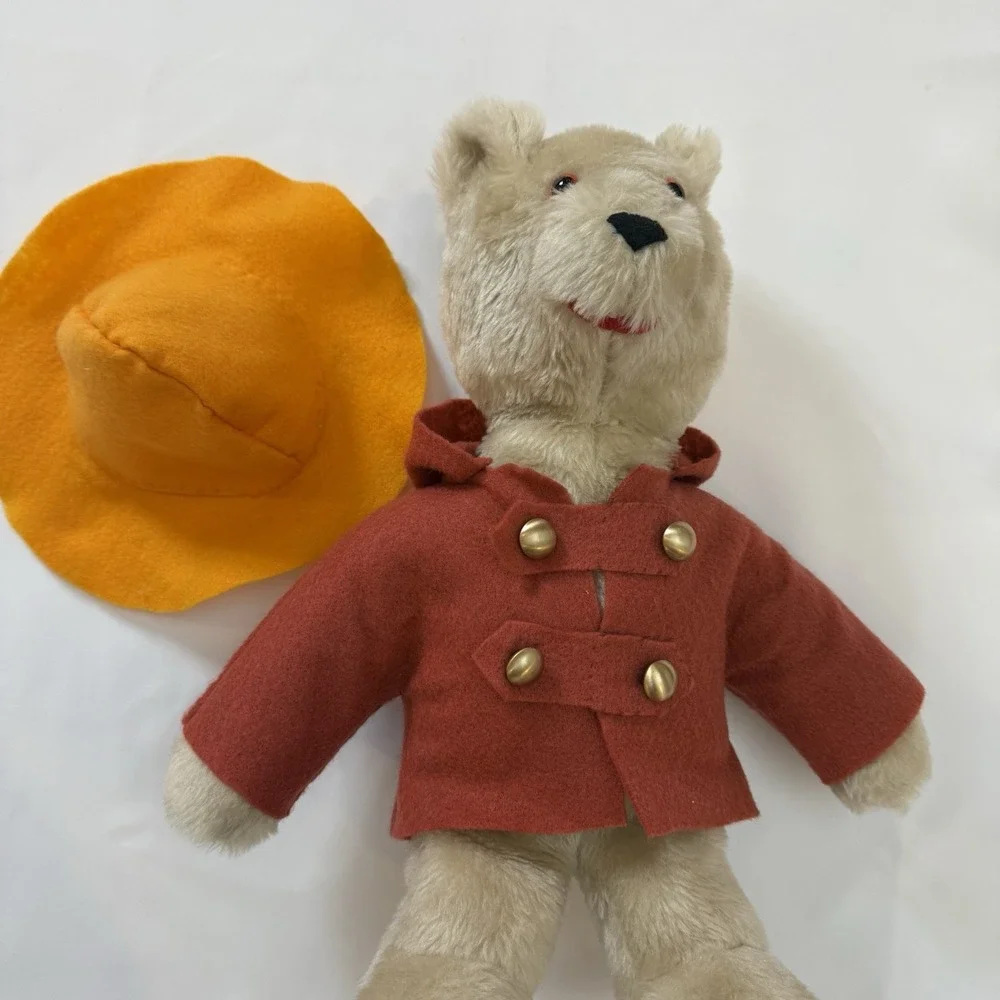 Rare Handmade Fashioned By Lucille Paddington Bear Plush 16 in. Orange‎ Jacket